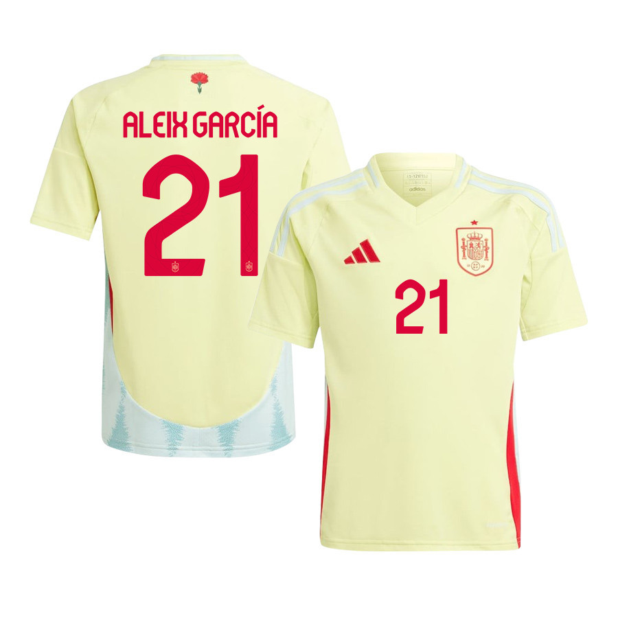 Aleix Garca 21 Spain National Team 2024 Away YOUTH Jersey – Yellow