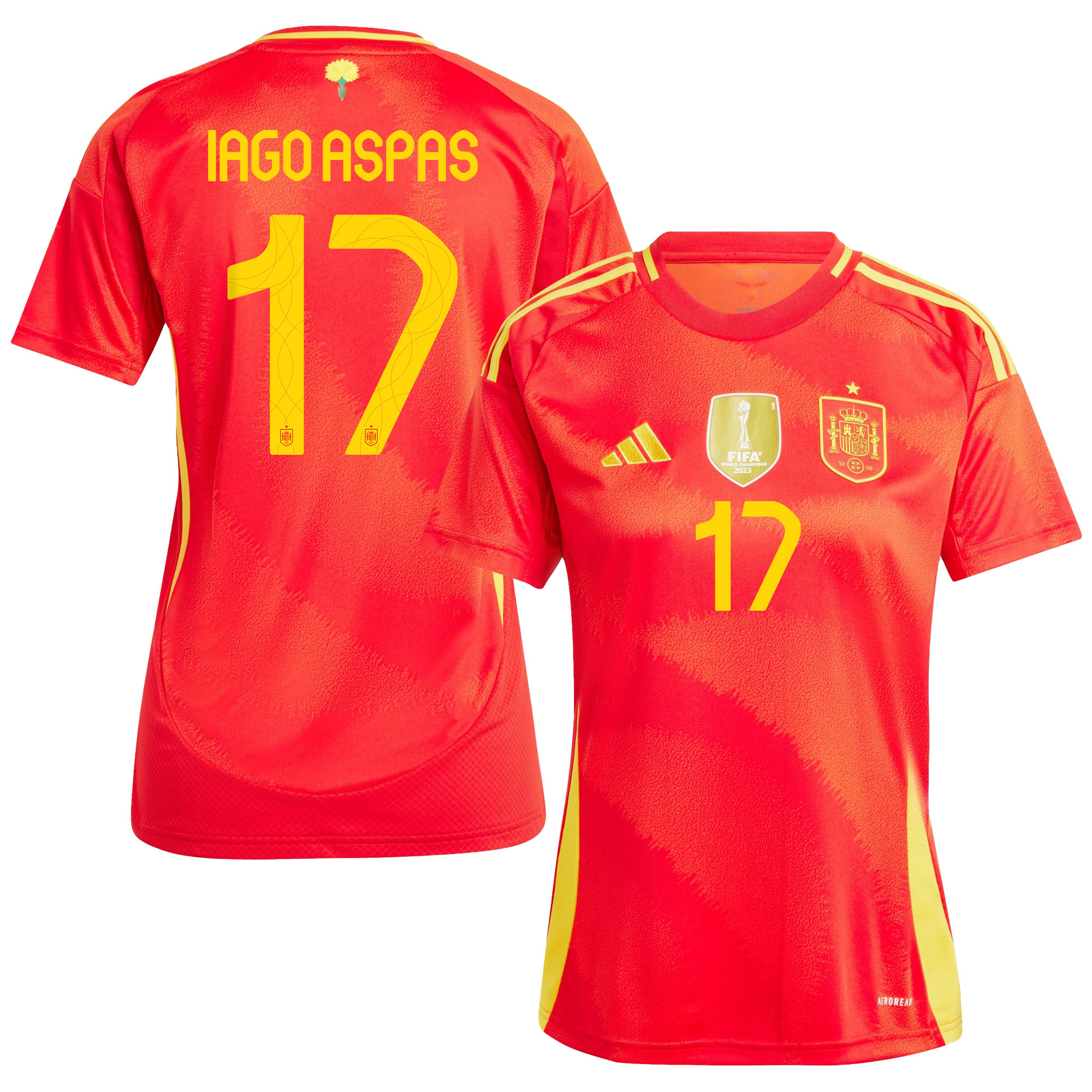 Iago Aspas 17 Spain National Team 2024 Home WOMEN Jersey – Red
