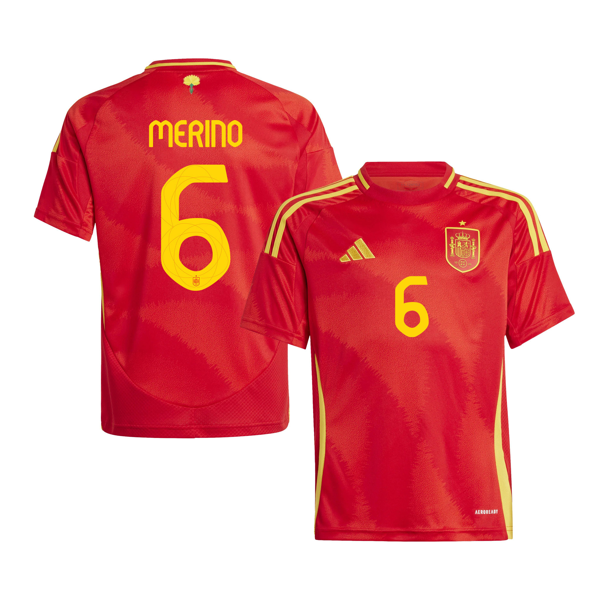 Mikel Merino 6 Spain National Team 2024 Home YOUTH Jersey – Red
