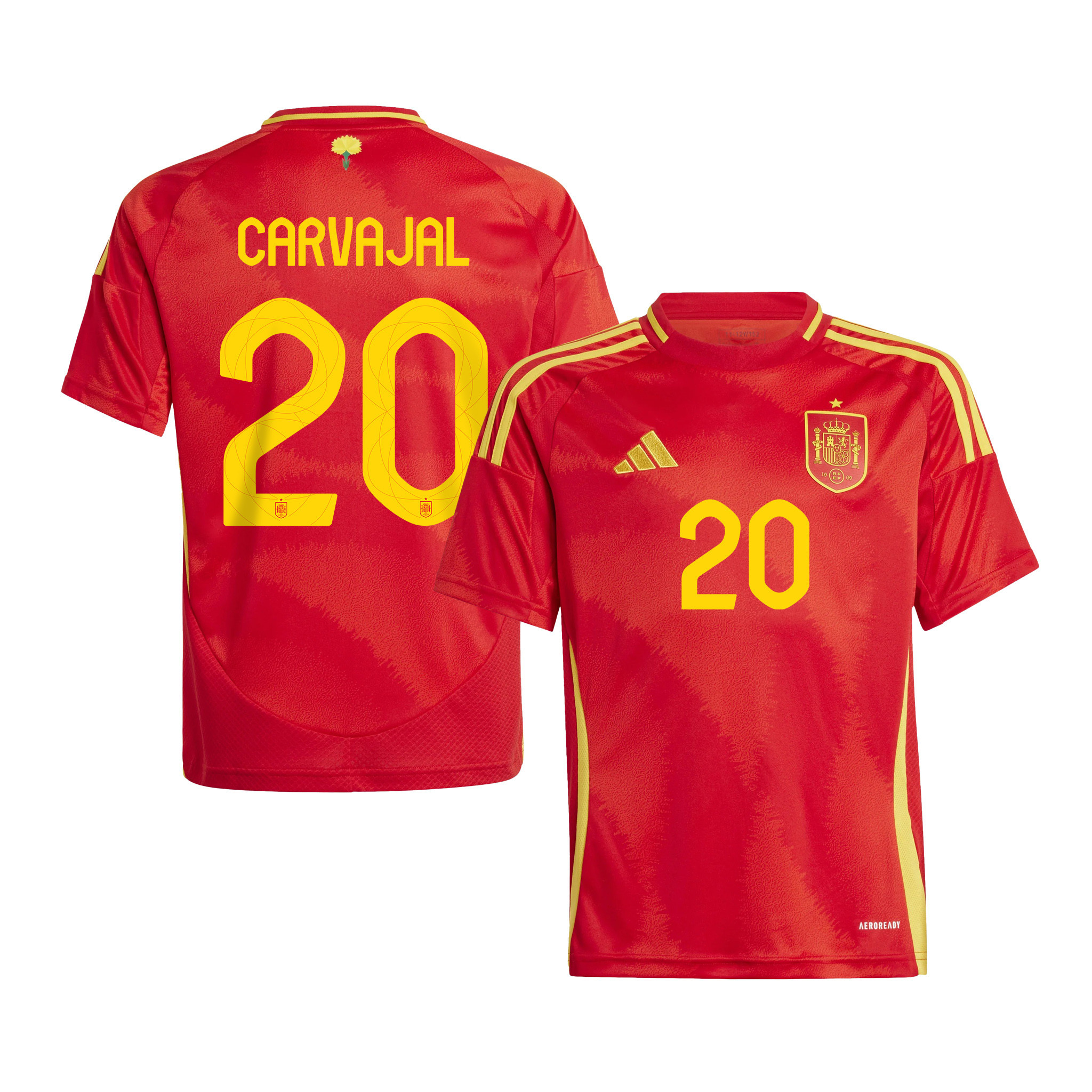 Dani Carvajal 20 Spain National Team 2024 Home YOUTH Jersey – Red