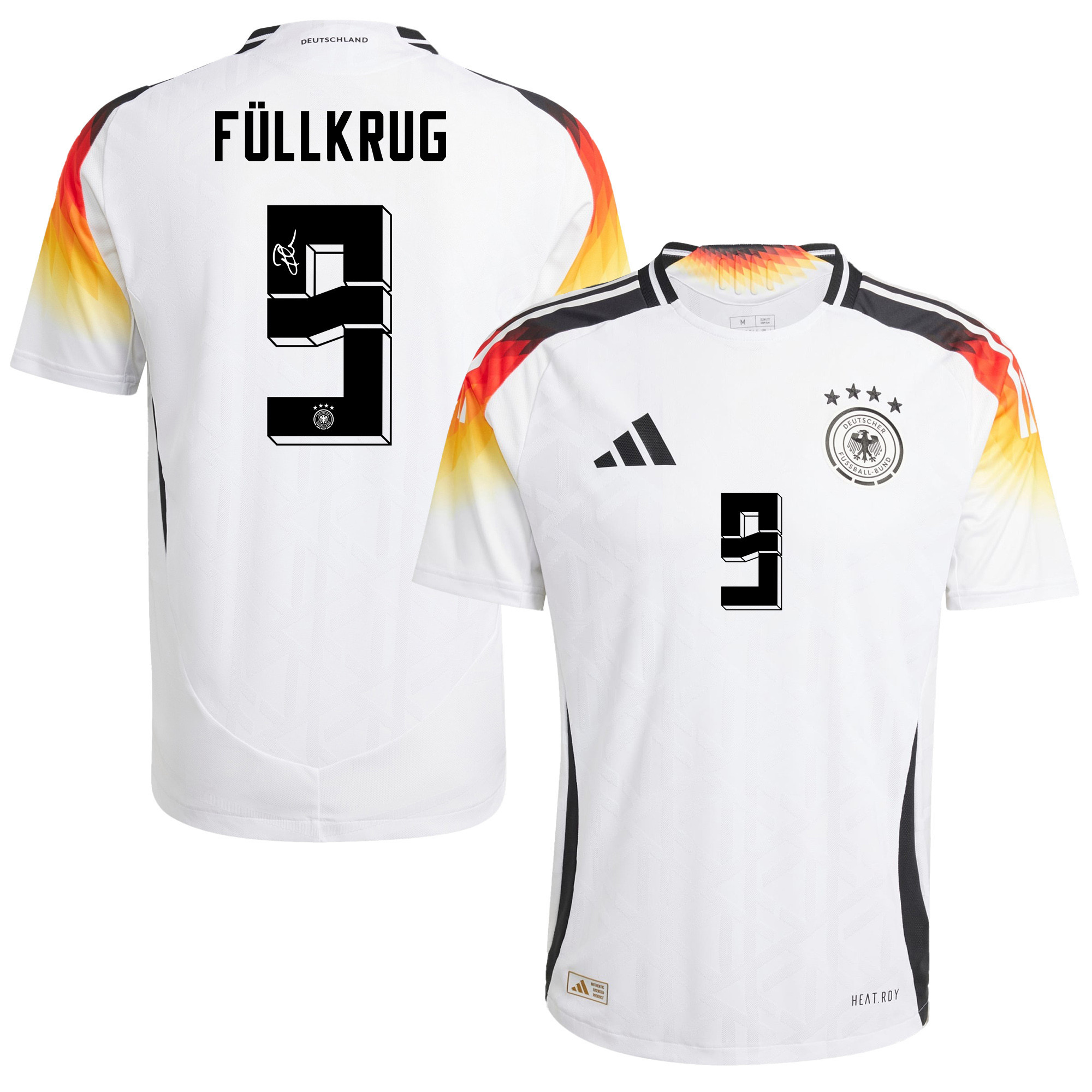 Niclas Fllkrug 9 Signed Germany National Team 2024/25 Home Jersey Autographed – Men