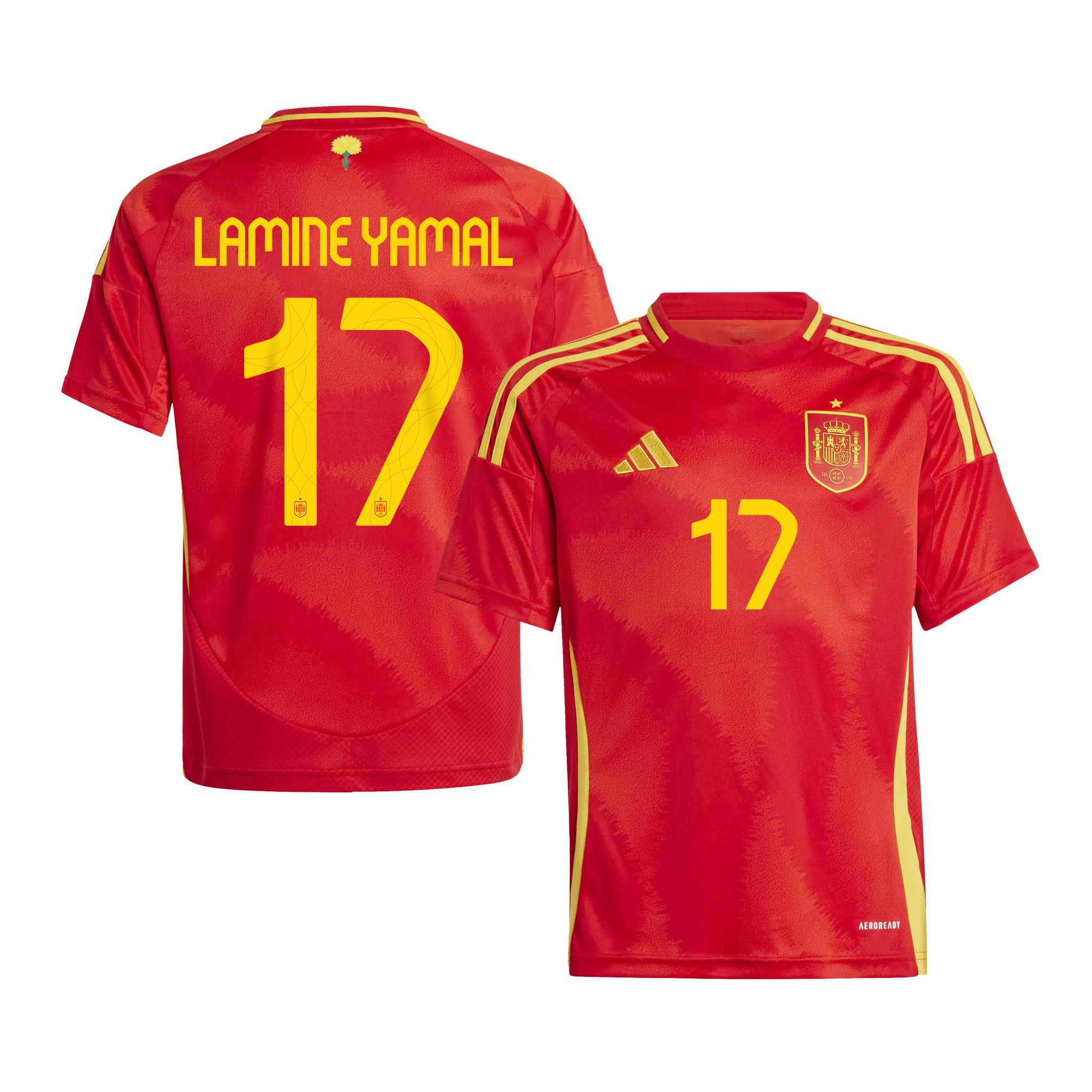 Lamine Yamal 17 Spain National Team 2024 Home YOUTH Jersey – Red