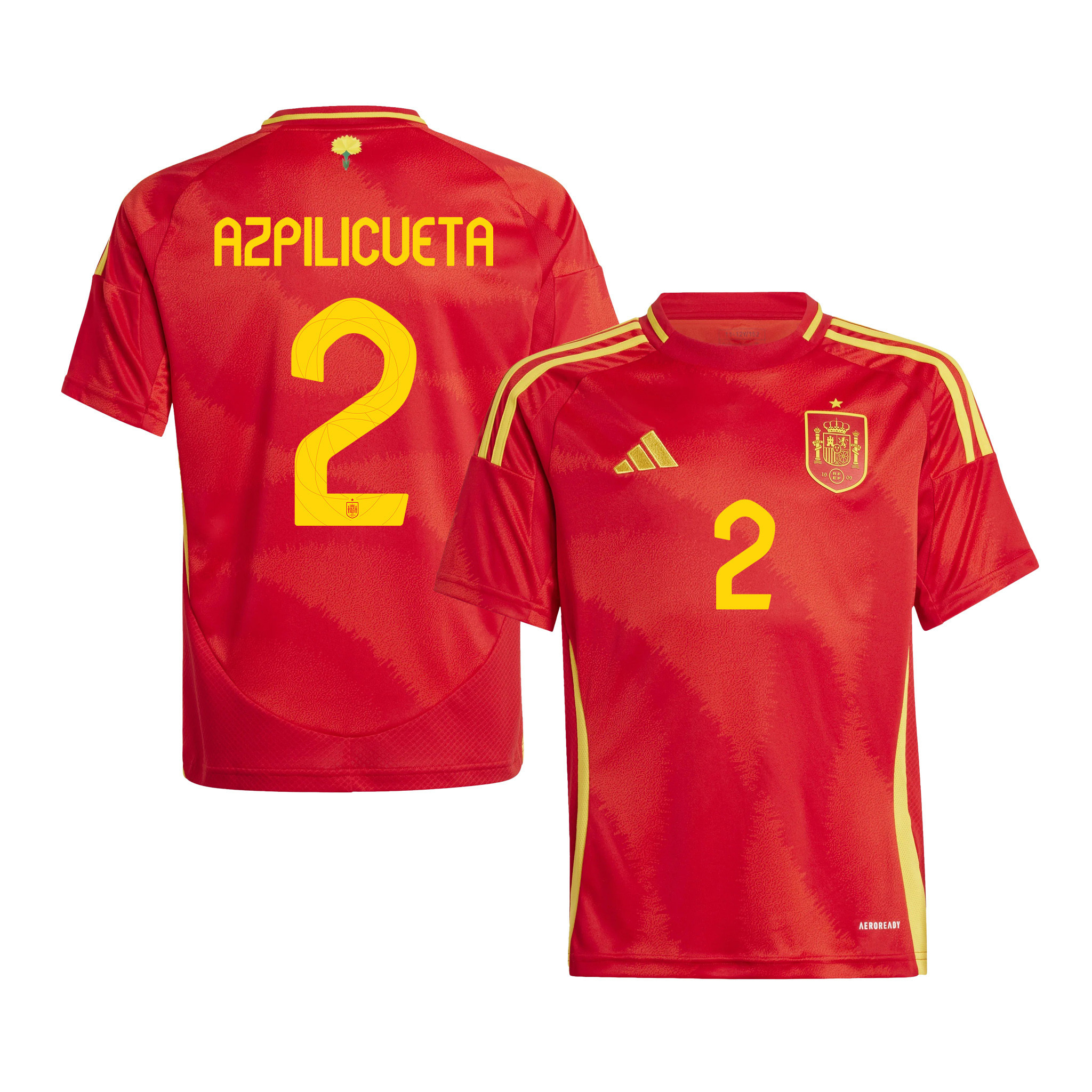 Csar Azpilicueta 2 Spain National Team 2024 Home YOUTH Jersey – Red