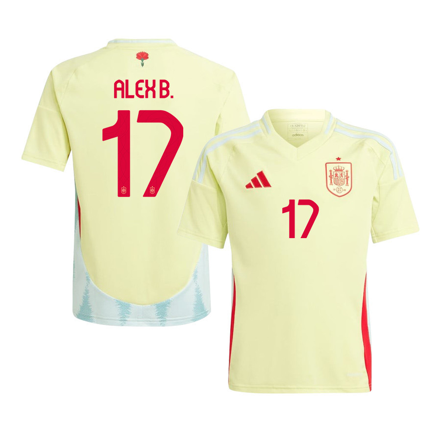 lex Baena 17 Spain National Team 2024 Away YOUTH Jersey – Yellow