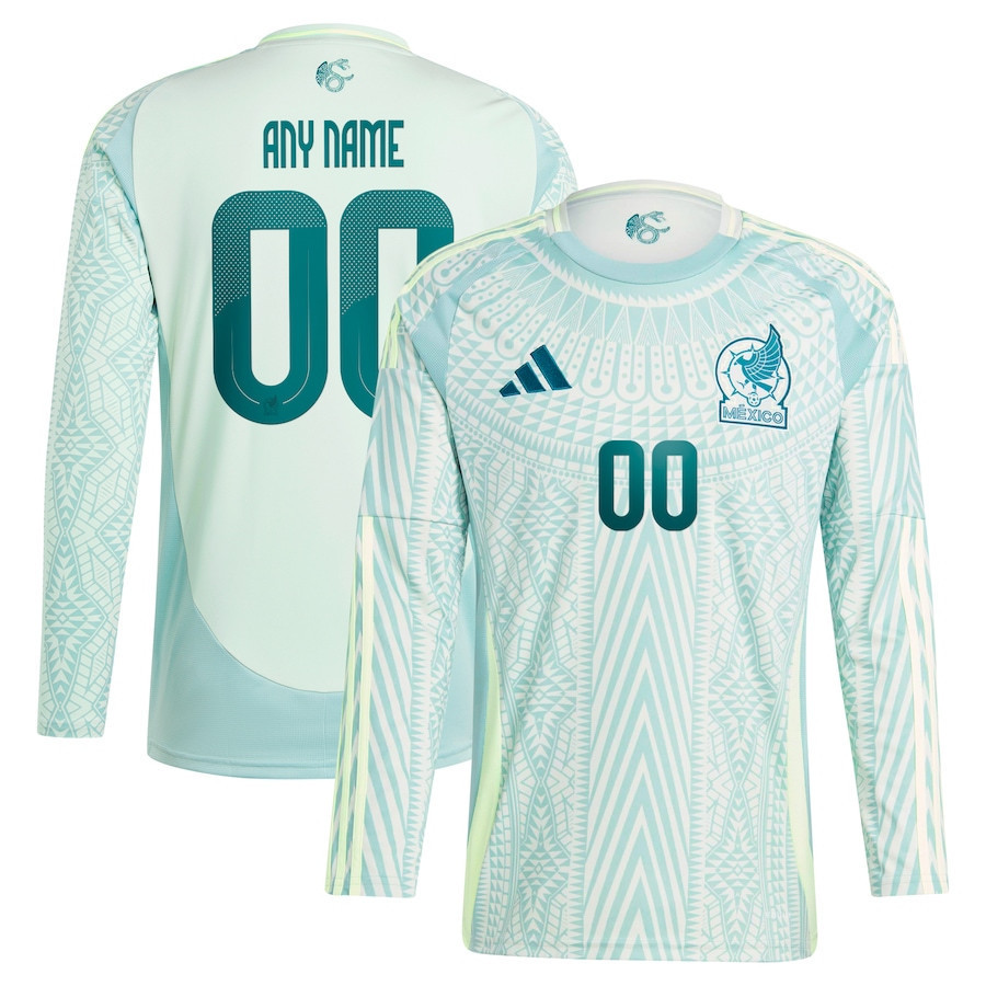 Mexico National Team 2024 Away Long Sleeve Men Custom Jersey – Green