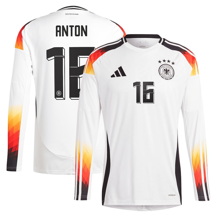 Anton 16 Germany National Team 2024 Home Long Sleeve Men Jersey – White