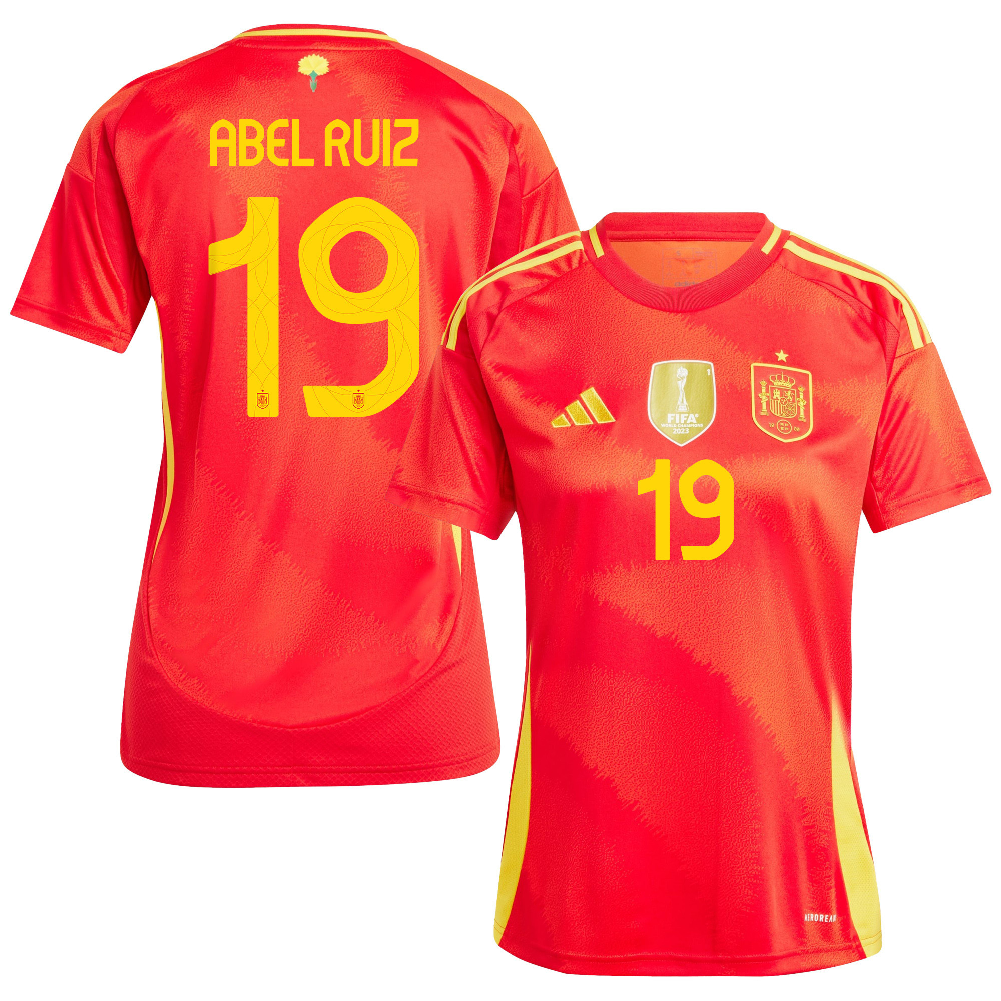 Abel Ruiz 19 Spain National Team 2024 Home WOMEN Jersey – Red
