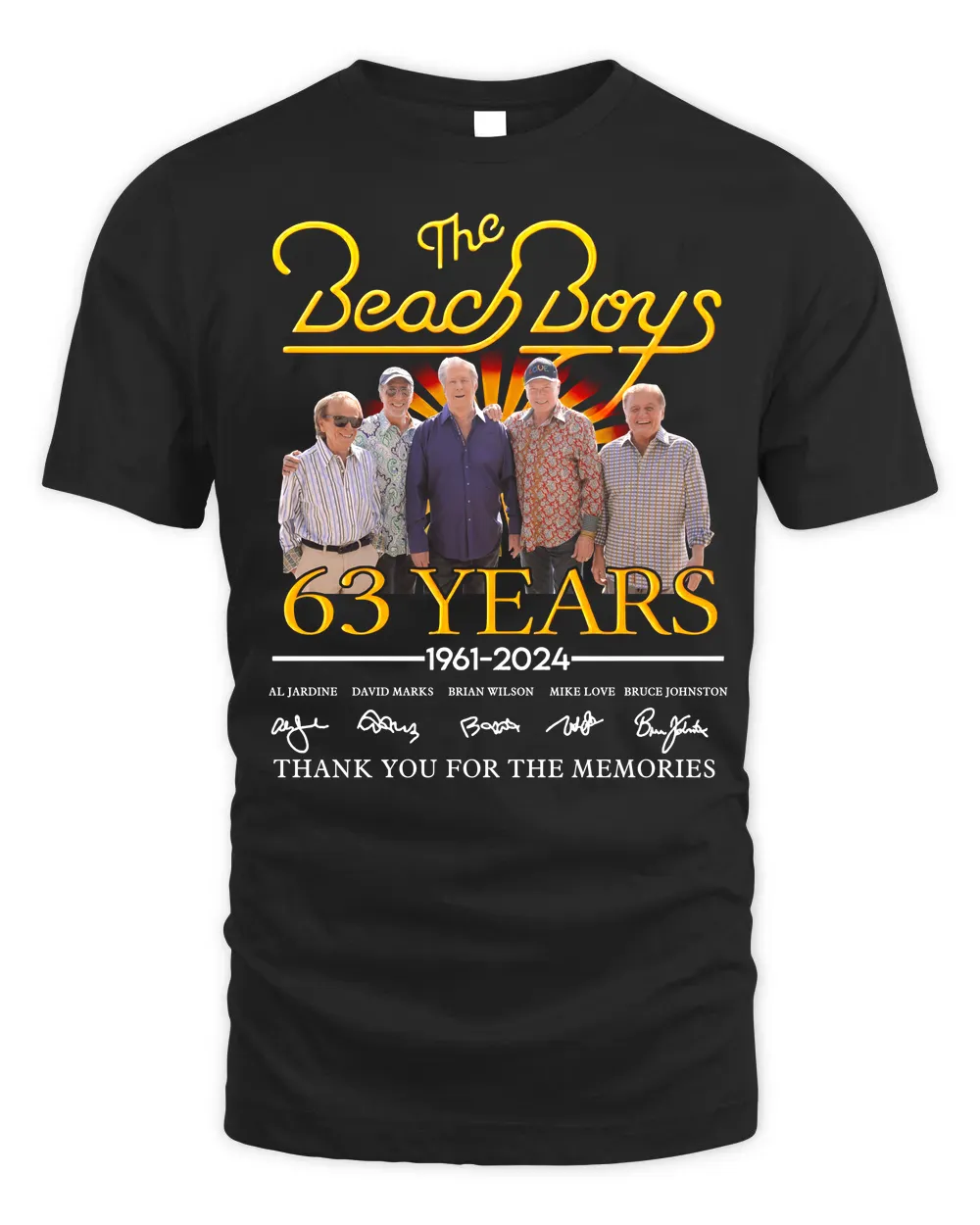 T-Shirt The Beach Boys 63 Years 1961 2024 Thank You For The Memories,Tour 2024