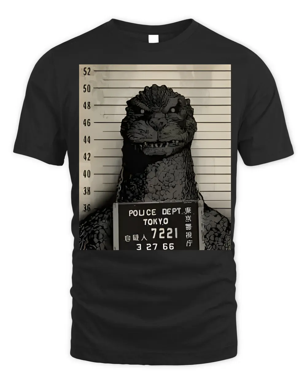 T-Shirt Godzilla Mugshot Illustrated by Buck