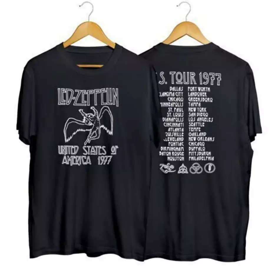 T-Shirt Led-Zeppelin 1977 American Tour 2 Sided