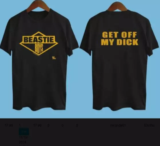 T-Shirt 1986 Beastie Boys Get Off, Double Sided  Hot Unisex,