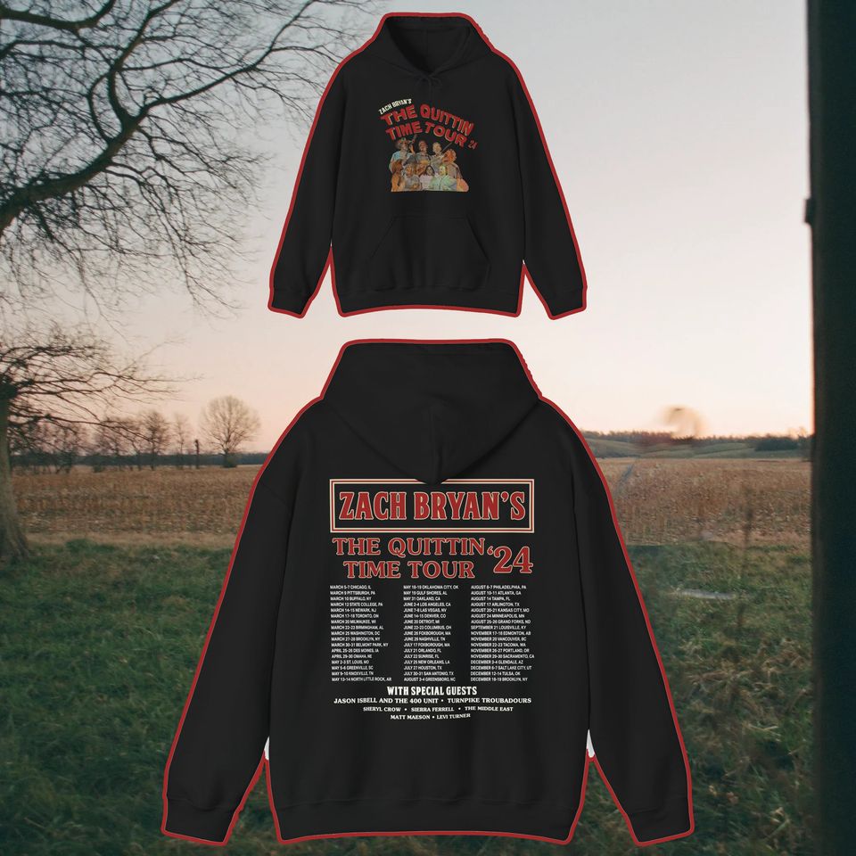 Quittin Time Tour Zach Bryan Tour Hoodie