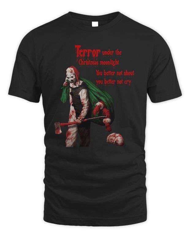 Terrifier 3 Movie Terror Under The Christmas Moonlight Shirt Clothing – Unisex Standard T-Shirt