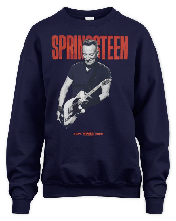 Bruce Springsteen Merchandise Springsteen & the E-Street Band 2024 World Tour Guitar Shirt - Unisex Sweatshirt
