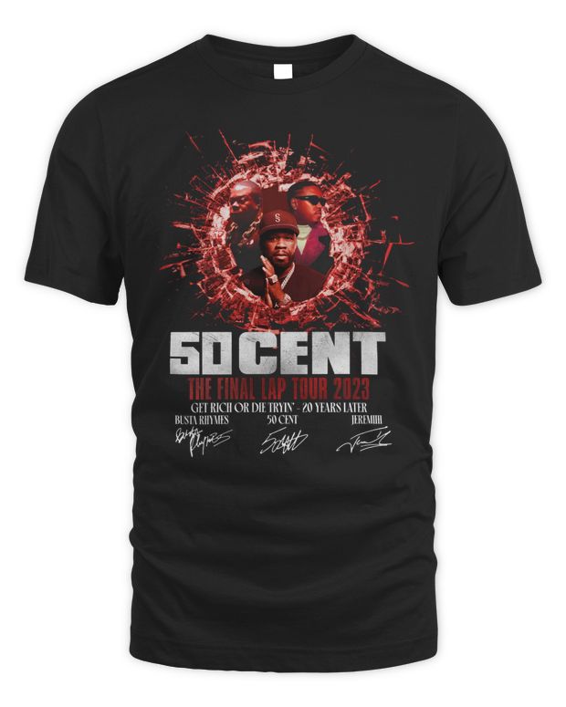 50 Cent the Final Lap Tour 2023 Get Rich or Die Tryin 20 Years Later Signatures Shirt - Unisex Standard T-Shirt
