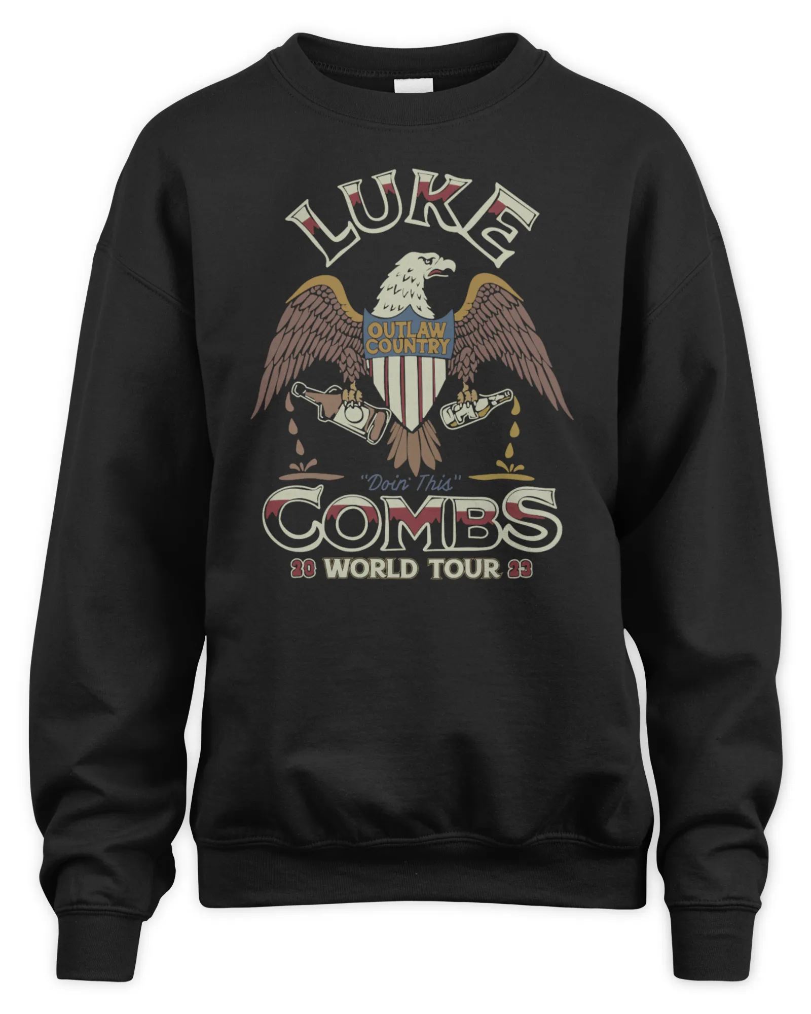 Sweatshirt Luke Combs Merch Shop Eagle World Tour, Premium Sweaer