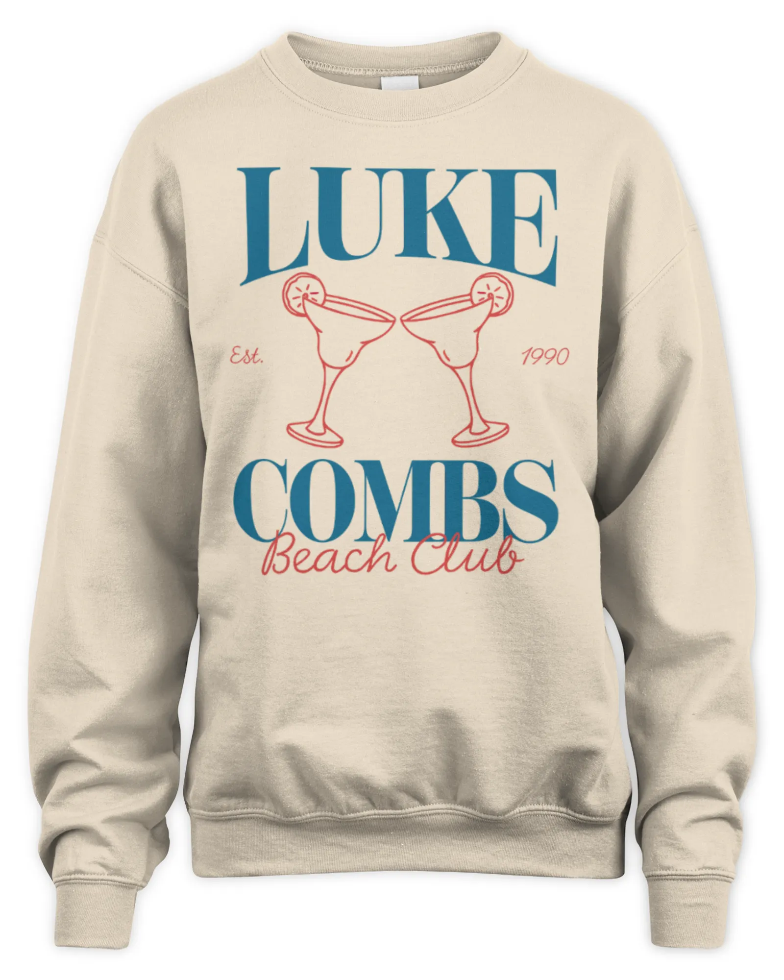 Sweatshirt Luke Combs Merch Luke Combs Beach Club Est 1990, Premium Sweaer