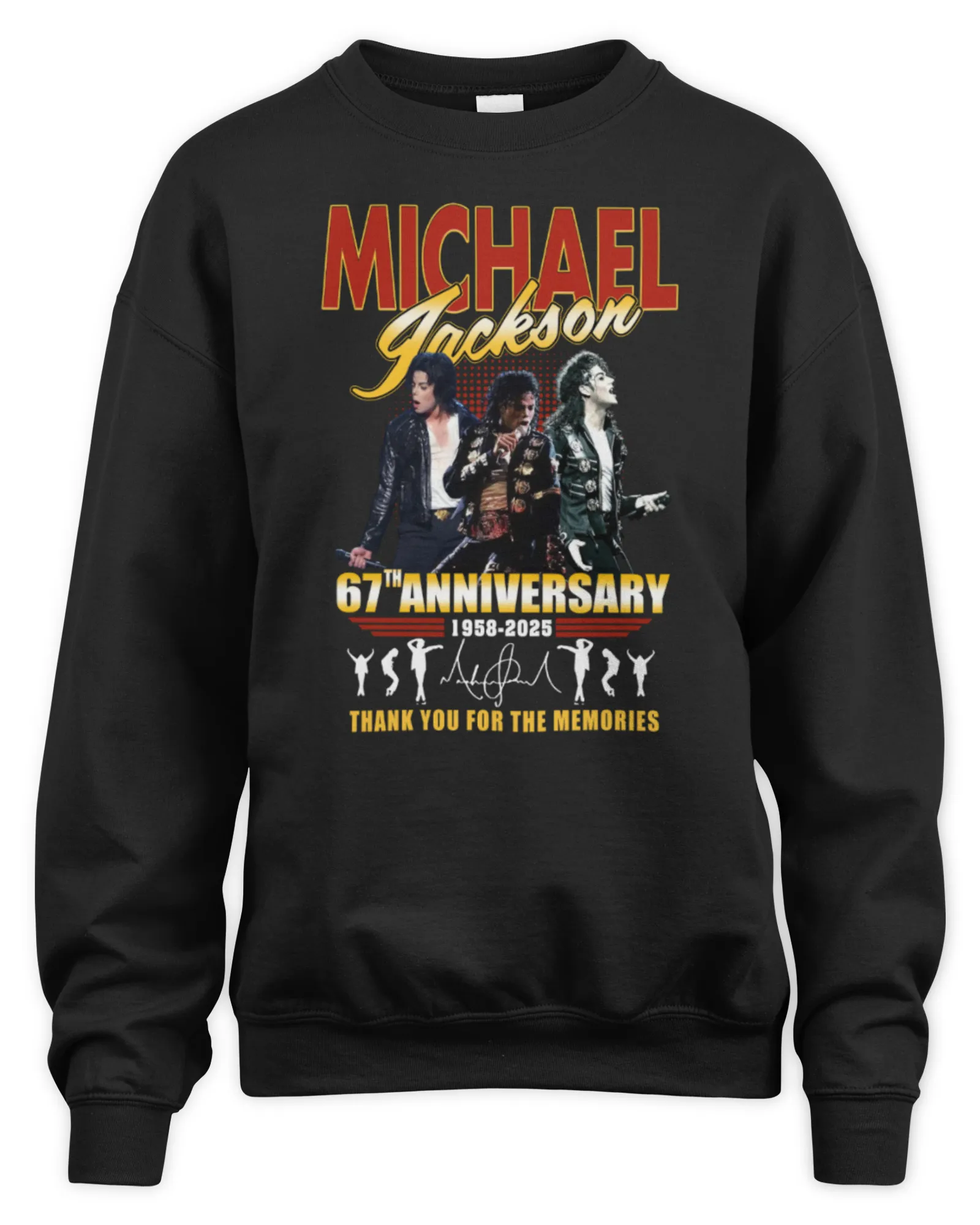 Sweatshirt Official Michael Jackson 67th Anniversary 1958-2025 Thank You For The Memories, Premium Sweaer