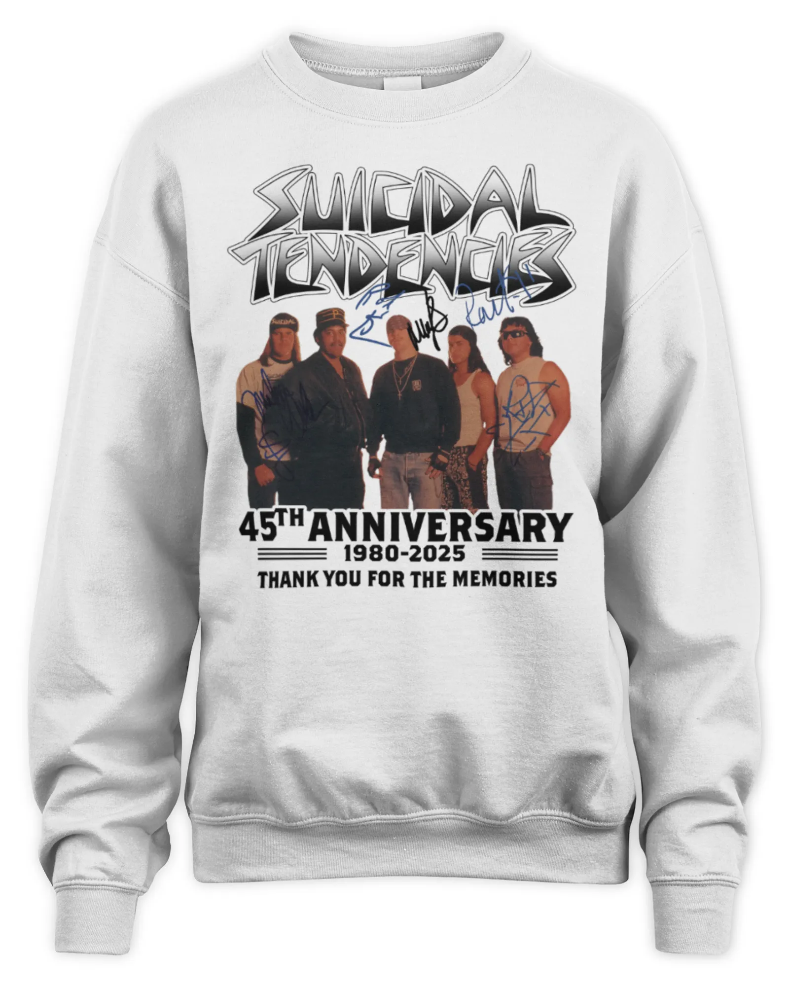Sweatshirt Official Suicidal Tendencies 45th Anniversary 1980-2025 Thank You For The Memories, Premium Sweaer