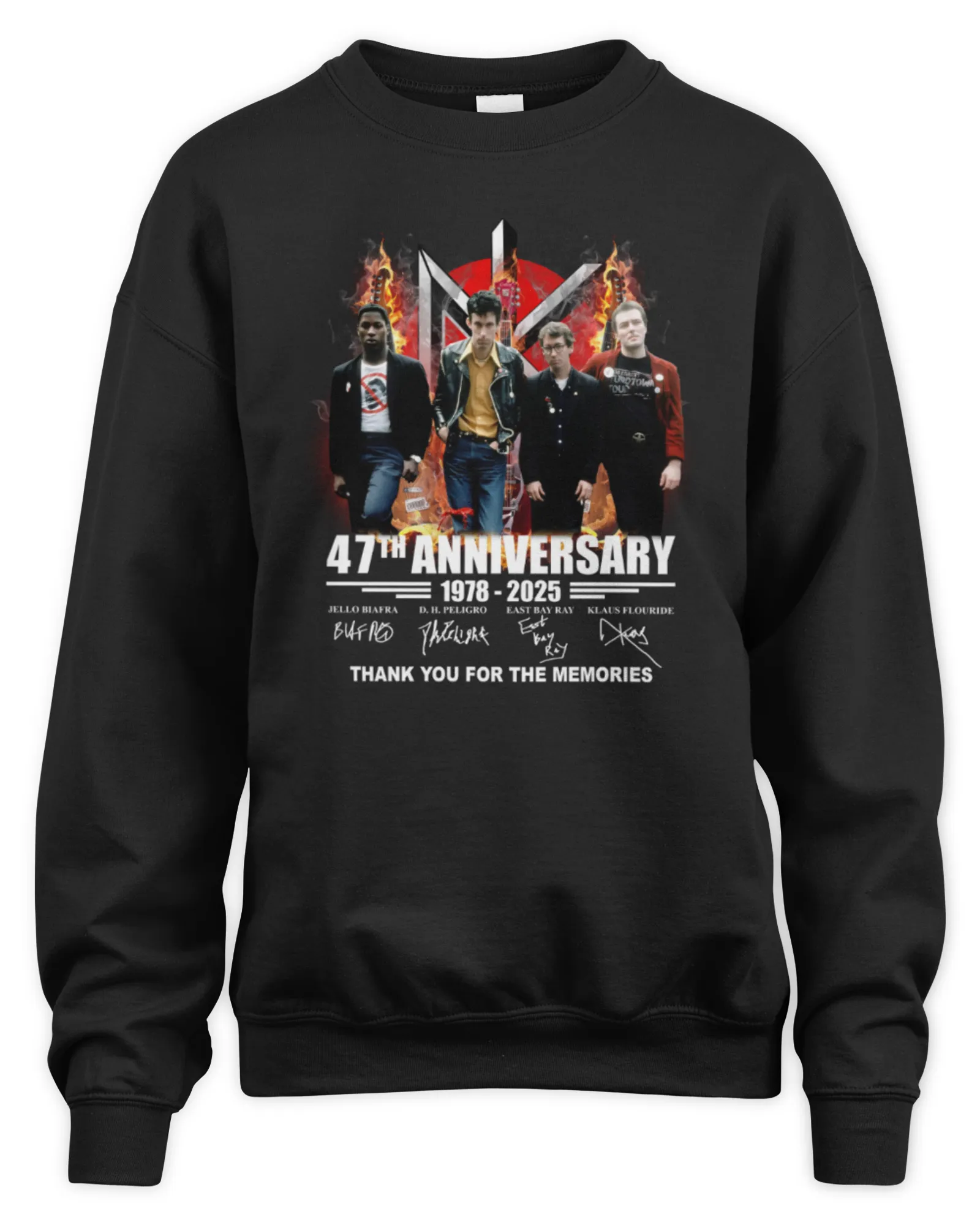Sweatshirt Official Dead Kennedys 47th Anniversary 1978-2025 Thank You For The Memories, Premium Sweaer
