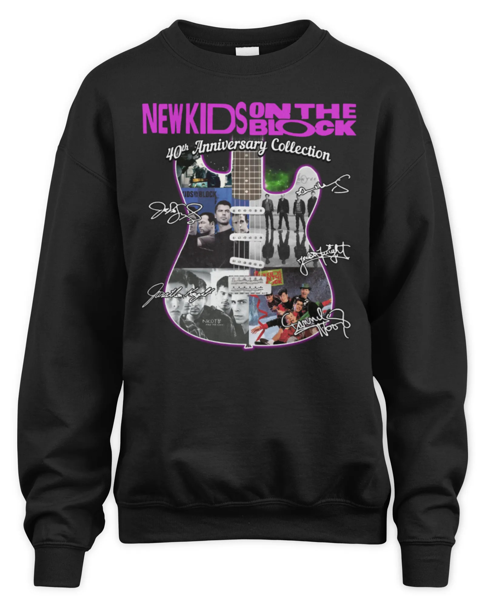 Sweatshirt New Kids On The Block 40th Anniversary Collection Signatures, Premium Sweaer