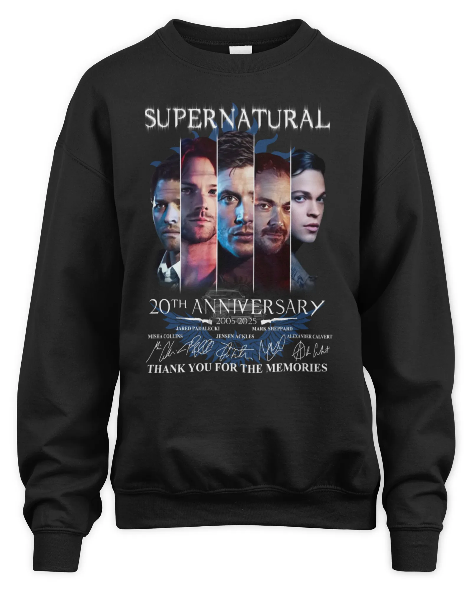 Sweatshirt Supernatural The Winchester Brothers 20th Anniversary 2005-2025 Official, Premium Sweaer