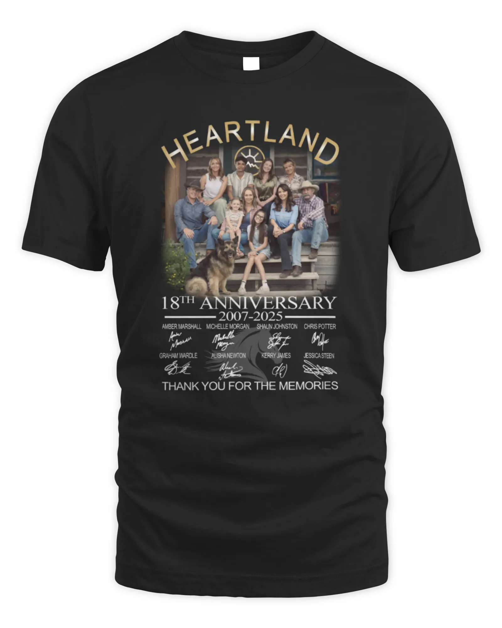 T-Shirt Heartland 18Th Anniversary 2007-2025 Signatures Thank You For The Memories