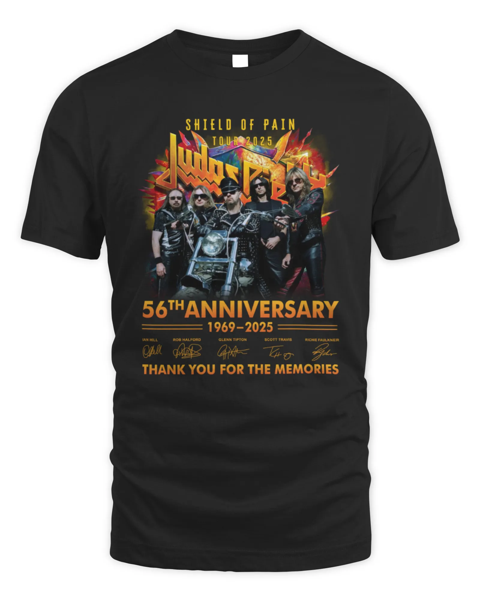 T-Shirt Judas Priest Shield Of Pain Tour 2025 Celebrating 56 Anniversary 1969-2025