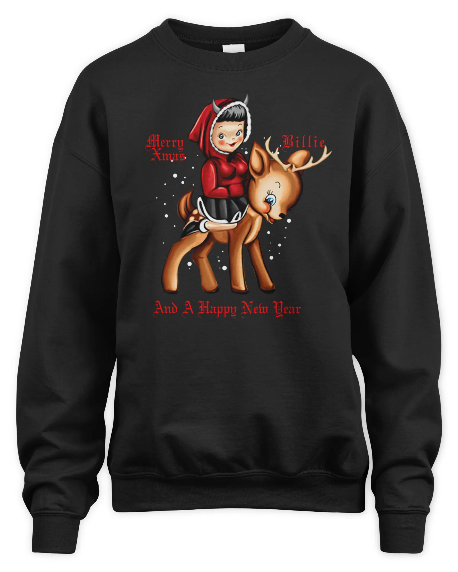 Sweatshirt Billie Eilish Merry Xmas And A Happy New Year, Premium Sweaer