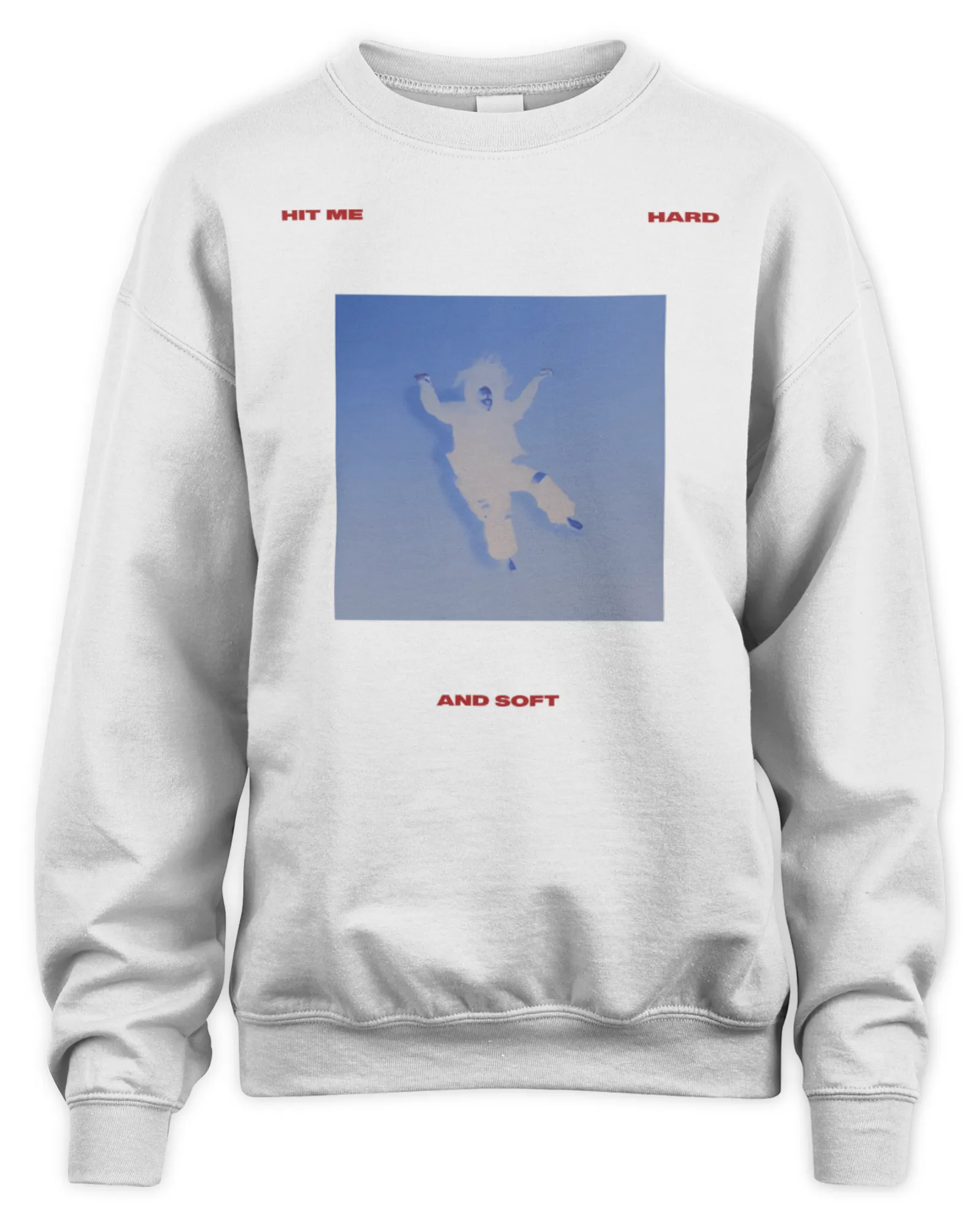 Sweatshirt Billie Eilish Falling Scatter Text White, Premium Sweaer