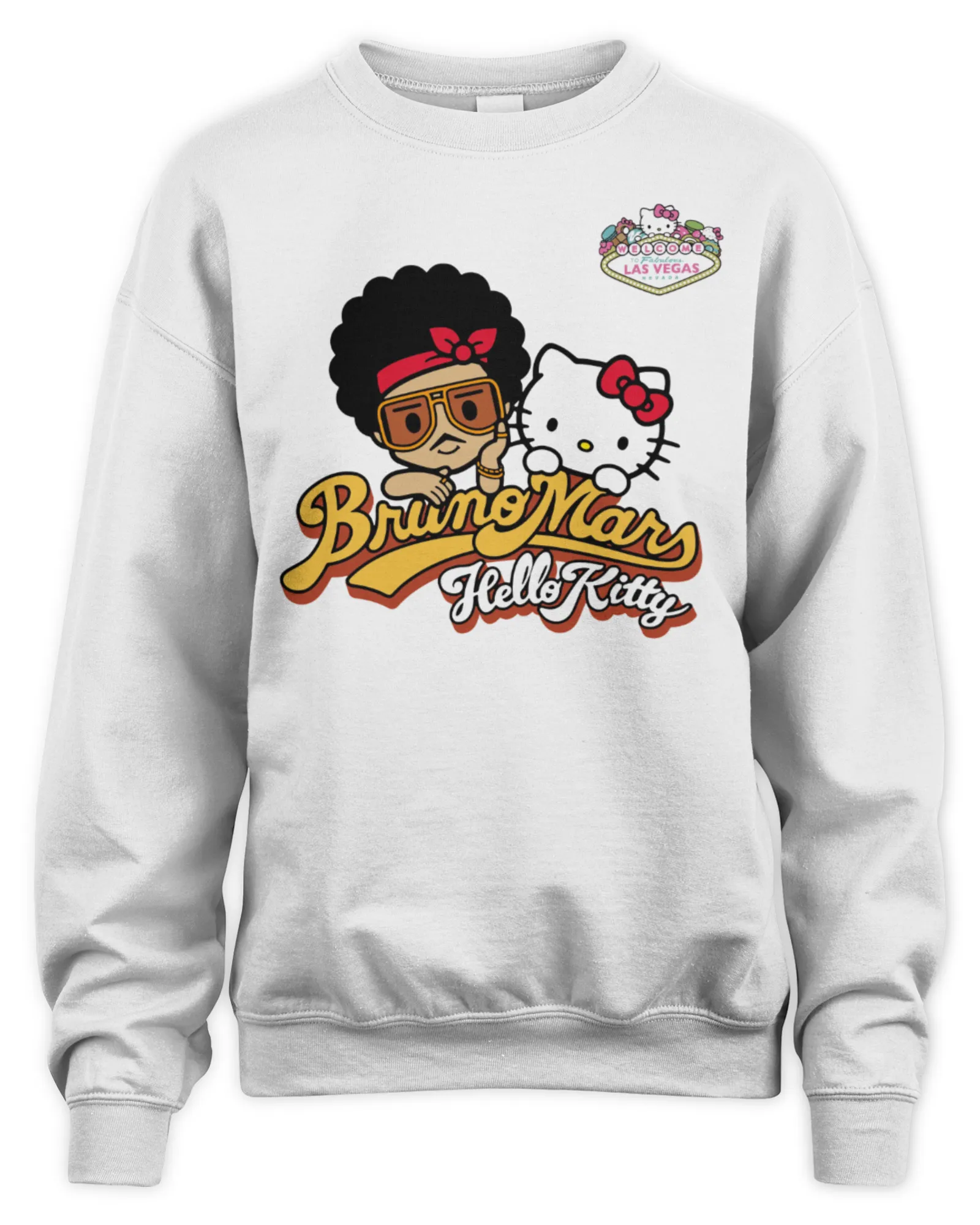 Sweatshirt Hello Kitty X Bruno Mars Meet & Greet White, Premium Sweaer
