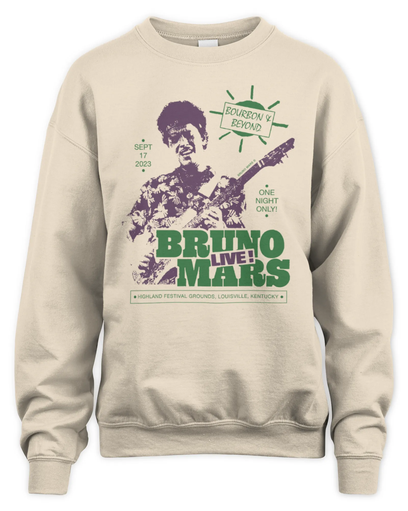 Sweatshirt Bruno Mars Live! Bourbon & Beyond Official, Premium Sweaer