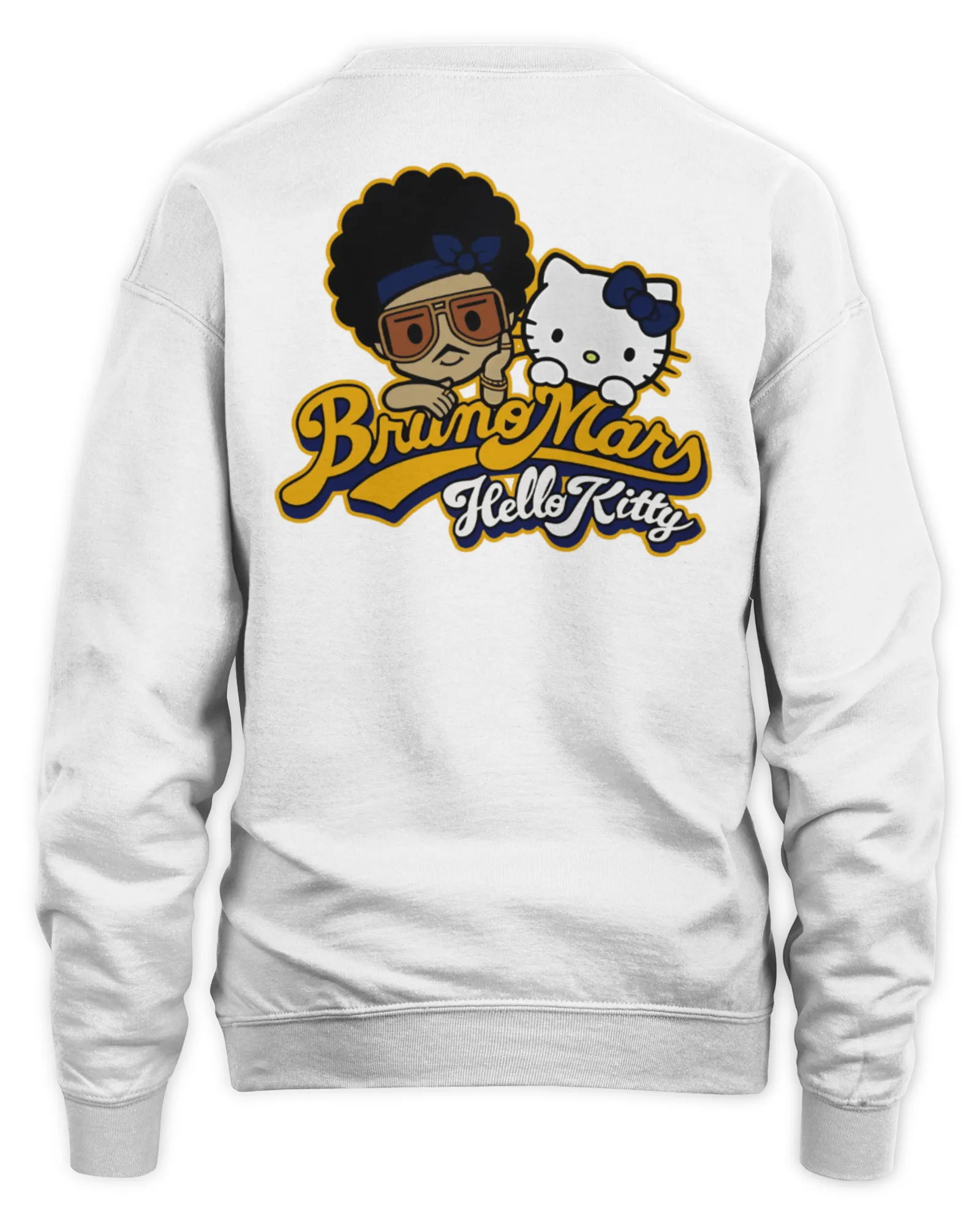 Sweatshirt Golden State Warriors 2024 NBA Bruno Mars And Hello Kitty Collab White, Premium Sweaer