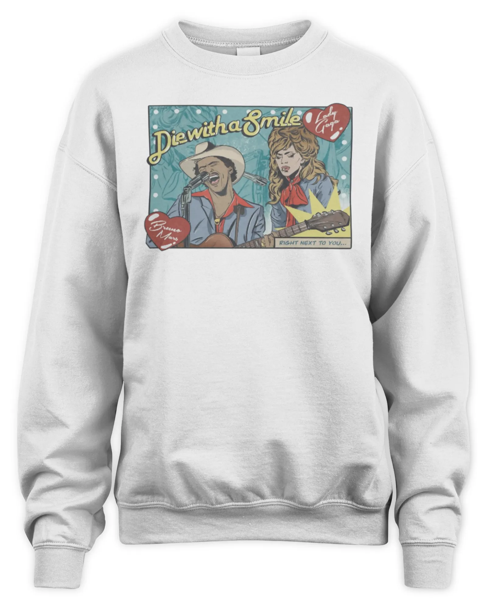 Sweatshirt Lady Gaga And Bruno Mars We Will Die With A Smile Official, Premium Sweaer