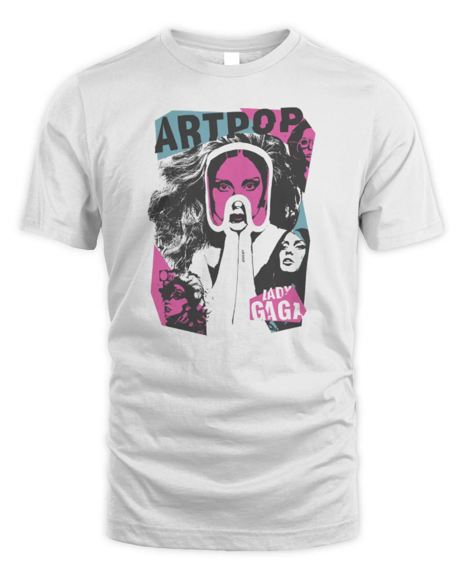 T-Shirt Lady Gaga Merch ARTPOP Collage White