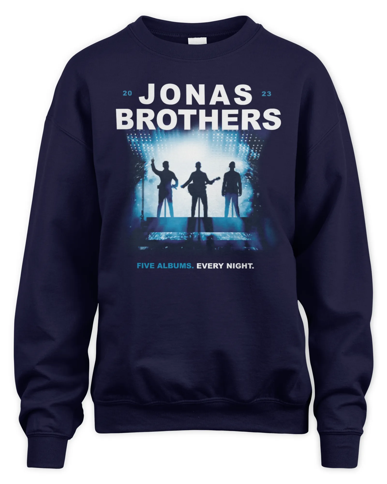 Sweatshirt Official Jonas Brothers Tour Merch The Tour Five Albums Every Night, Premium Sweaer