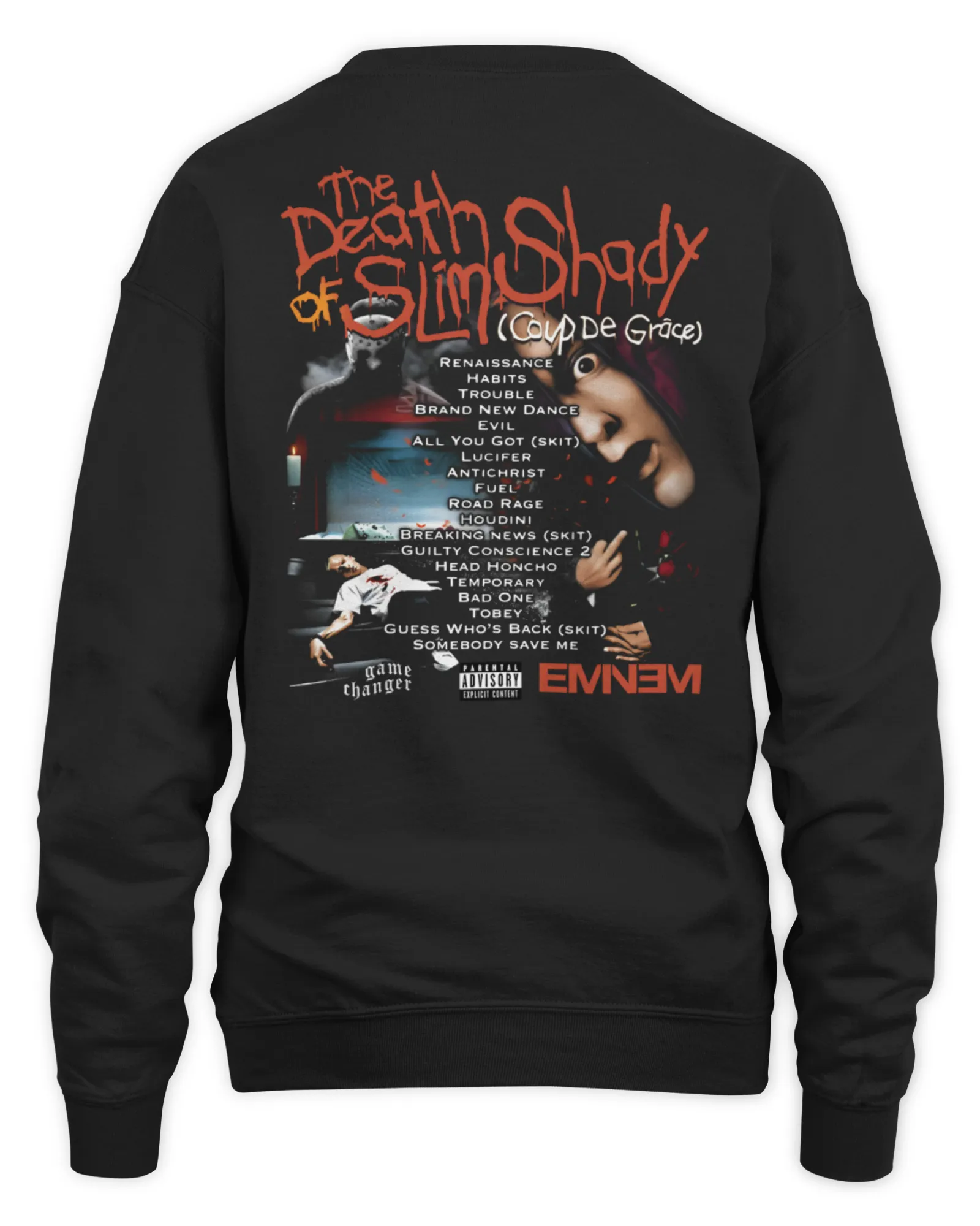 Sweatshirt Official Eminem Merch Death Of Slim Shady Game Changer, Premium Sweaer