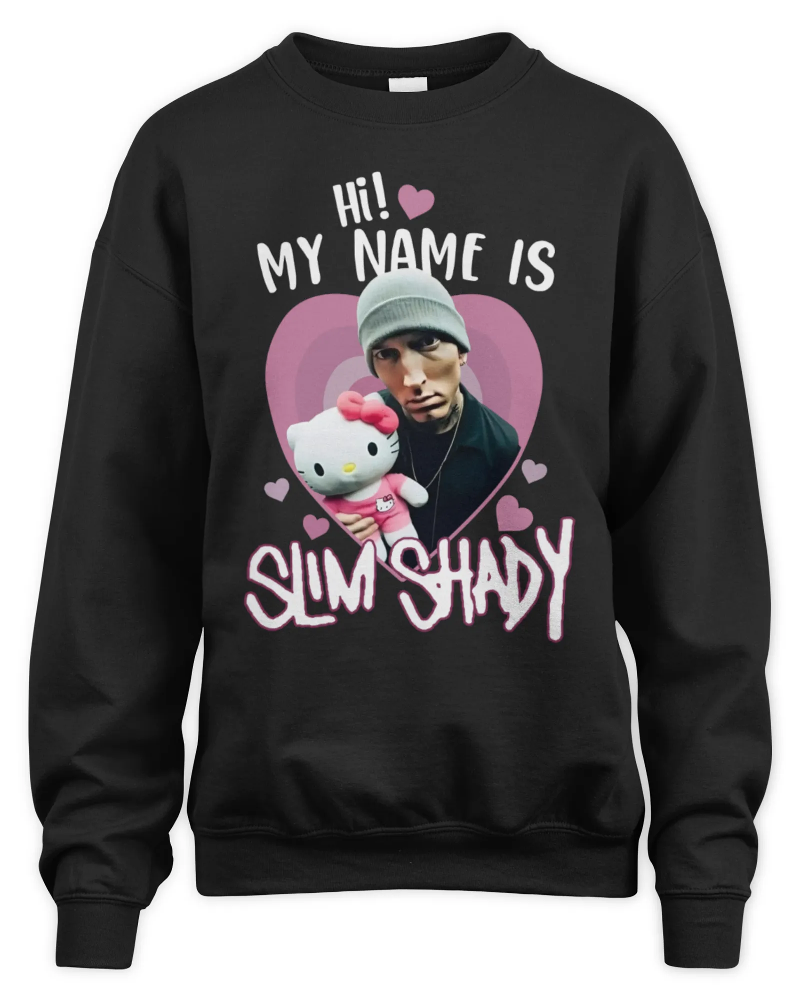 Sweatshirt Eminem Hello Kitty Hi My Name Is Slim Shady Official, Premium Sweaer