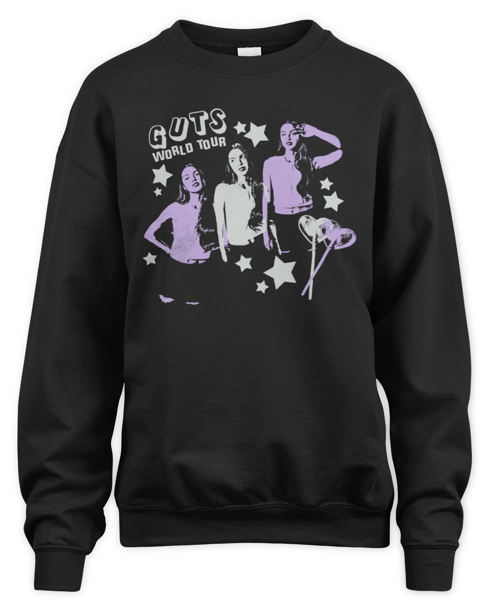 Sweatshirt Olivia Rodrigo Shop Guts World Tour Dateback Black, Premium Sweaer