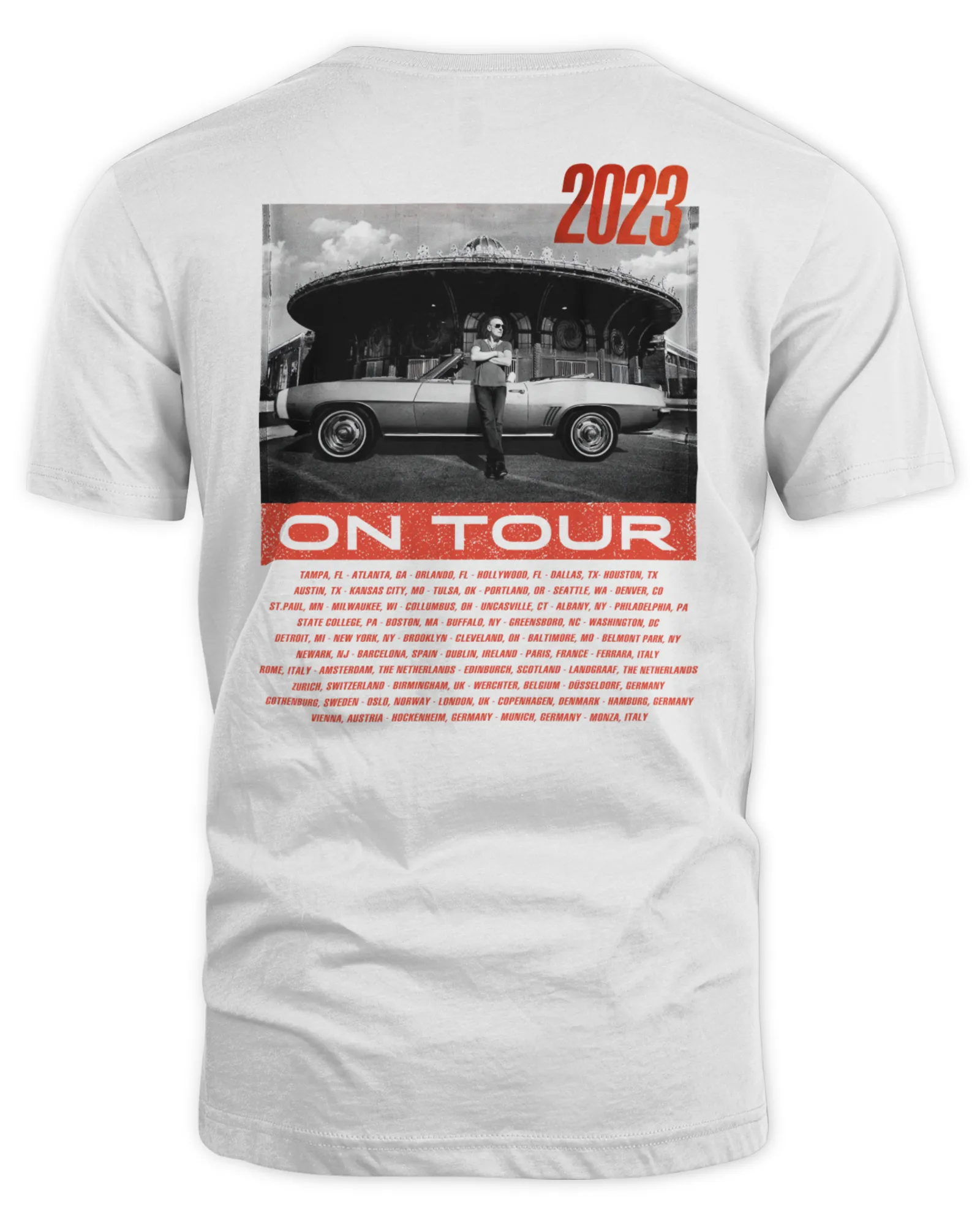 T-Shirt Official Bruce Springsteen And E Street Band 2023 World Tour White