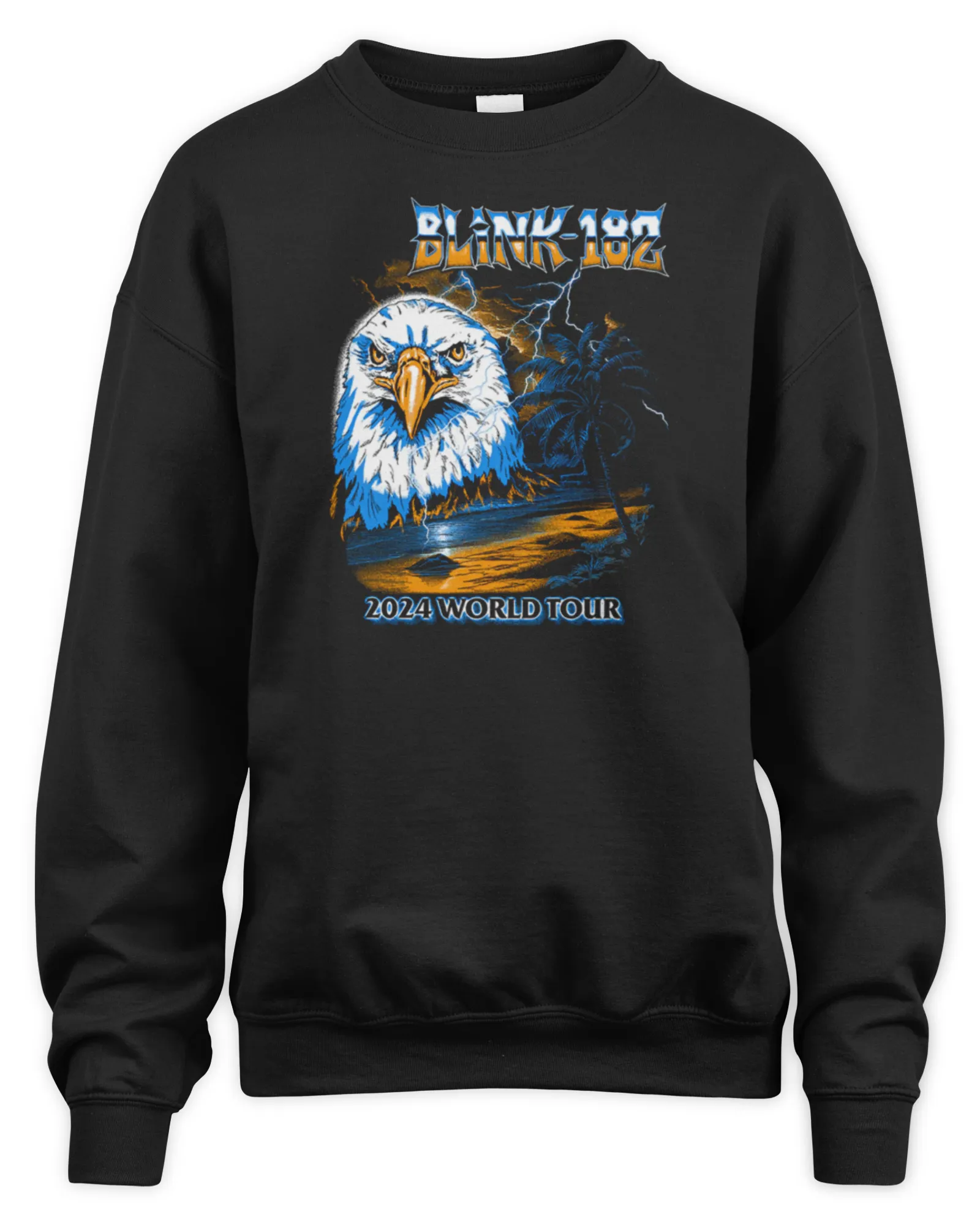 Sweatshirt Blink-182 Official Merch Store 2024 World Tour Eagle, Premium Sweaer