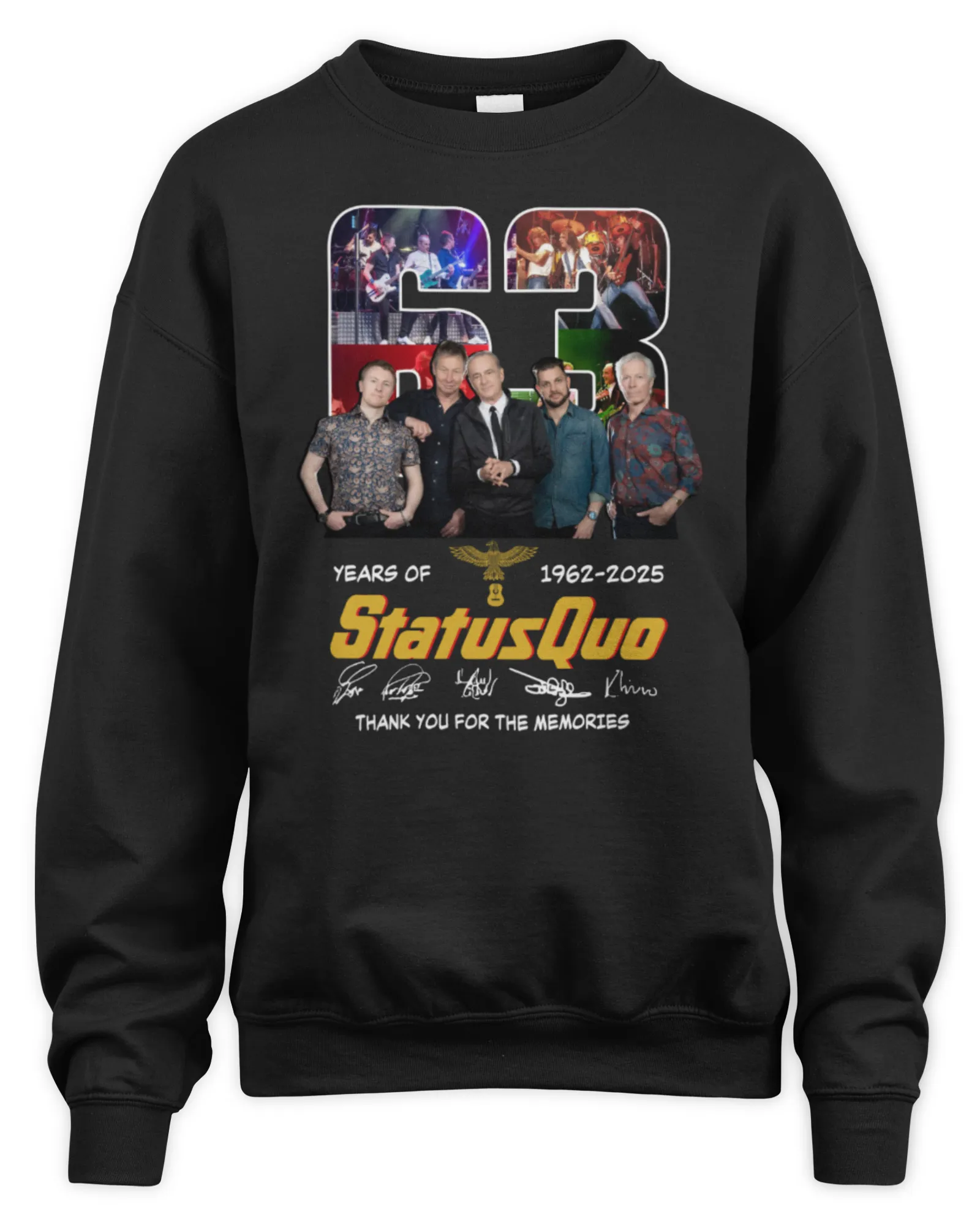 Sweatshirt Status Quo 63 Years Of 1962-2025 Thank You For The Memories, Premium Sweaer