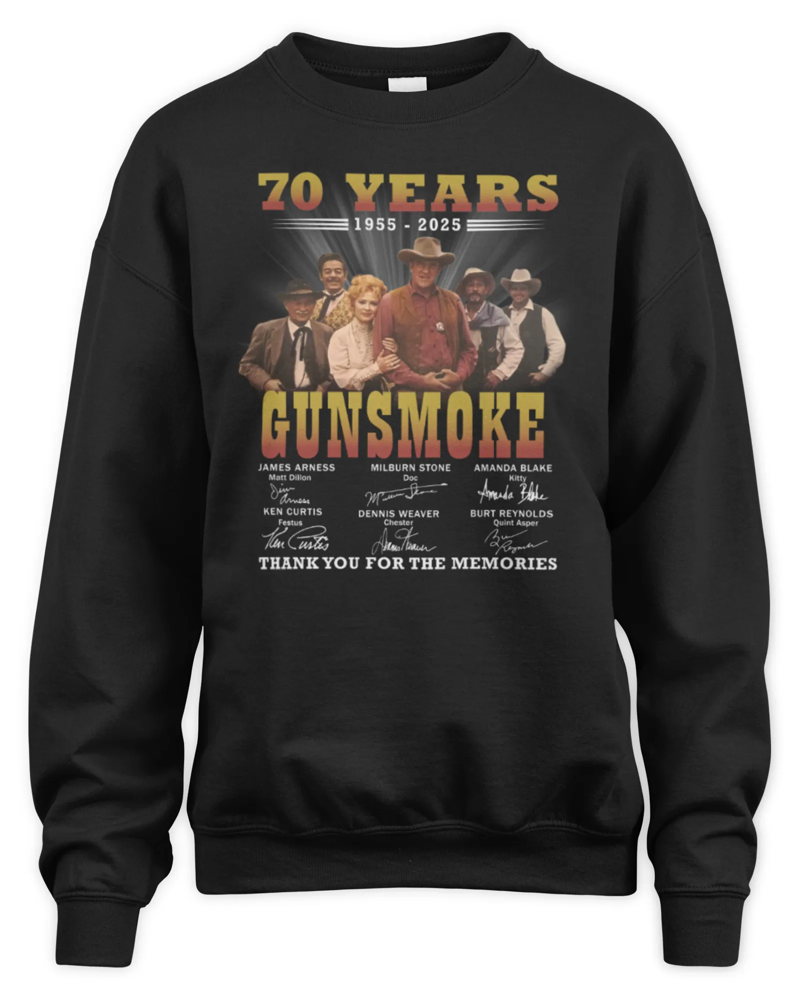 Sweatshirt 70 Years 1955 2025 Gunsmoke Movie T-, Premium Sweaer