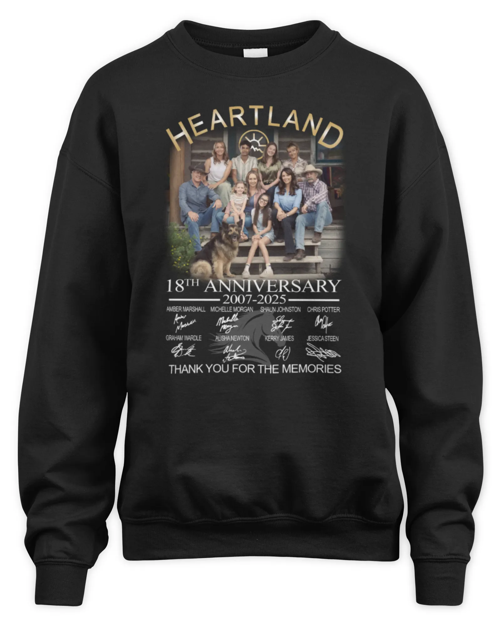 Sweatshirt Heartland 18Th Anniversary 2007-2025 Signatures Thank You For The Memories, Premium Sweaer