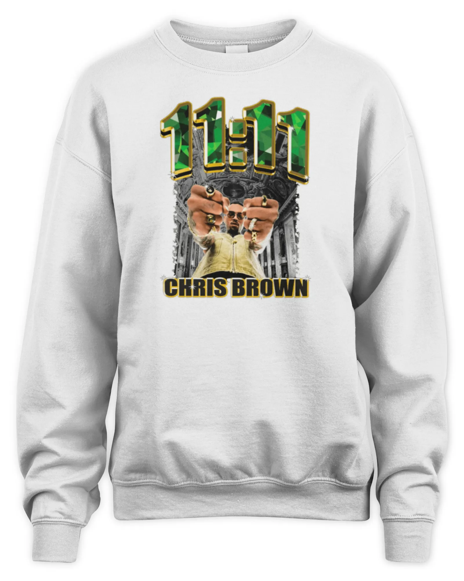 Sweatshirt Chris Brown Merch Store 11-11 Emerald, Premium Sweaer