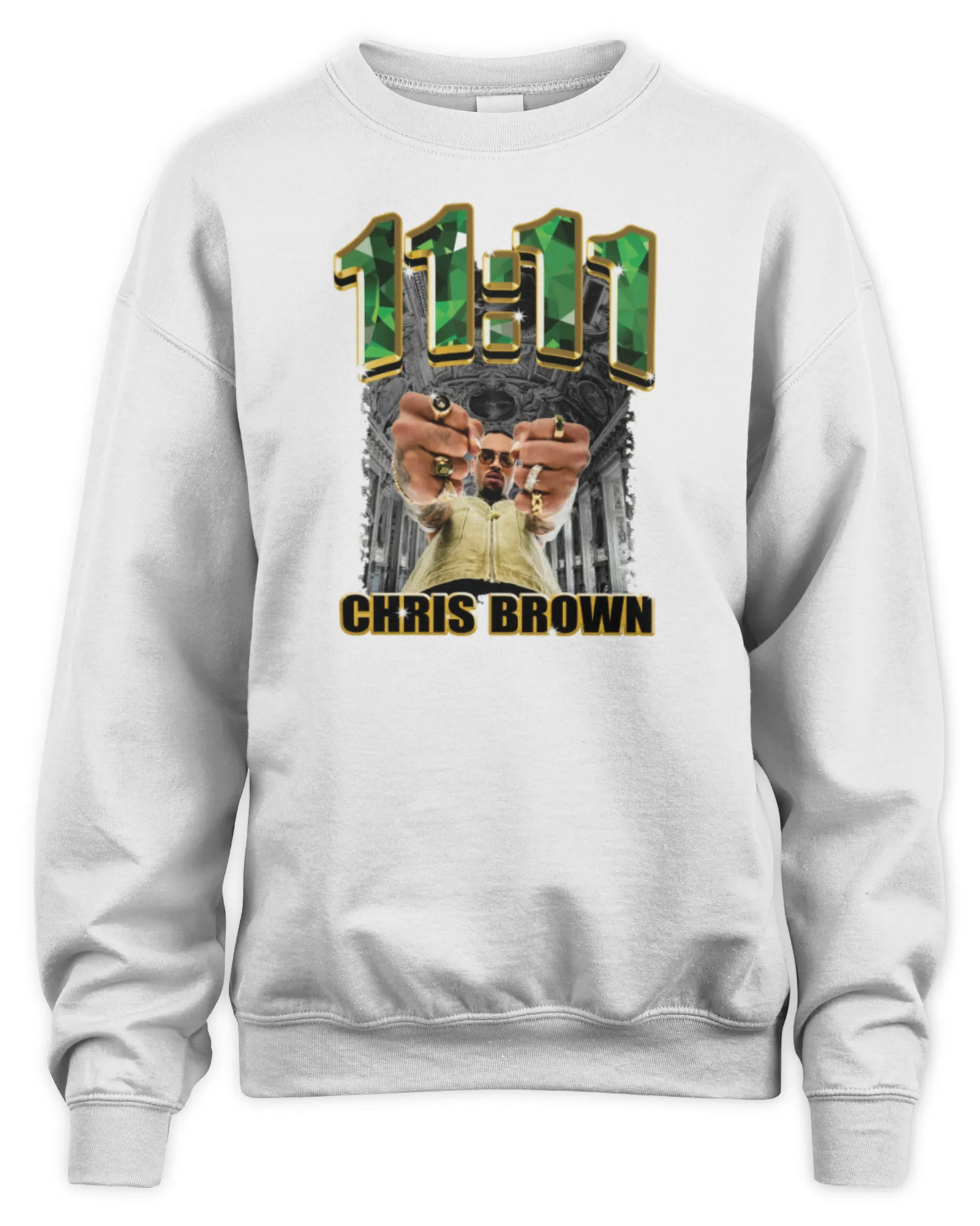 Sweatshirt Shop Chris Brown Merch Emeralds & Gold 11 11, Premium Sweaer