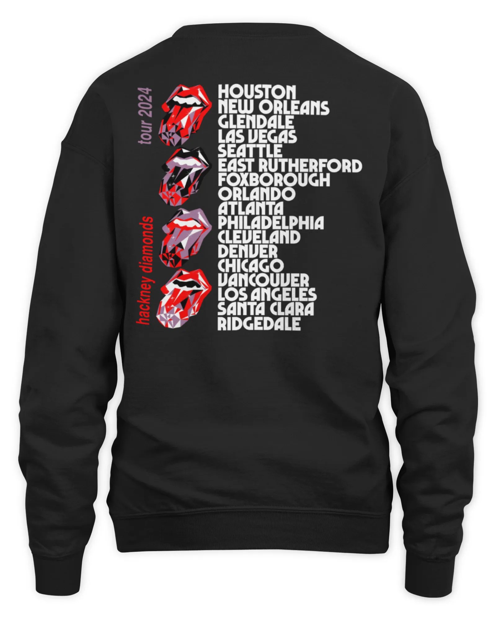 Sweatshirt The Rolling Stones Hackney Diamonds Tour 2024, Premium Sweaer