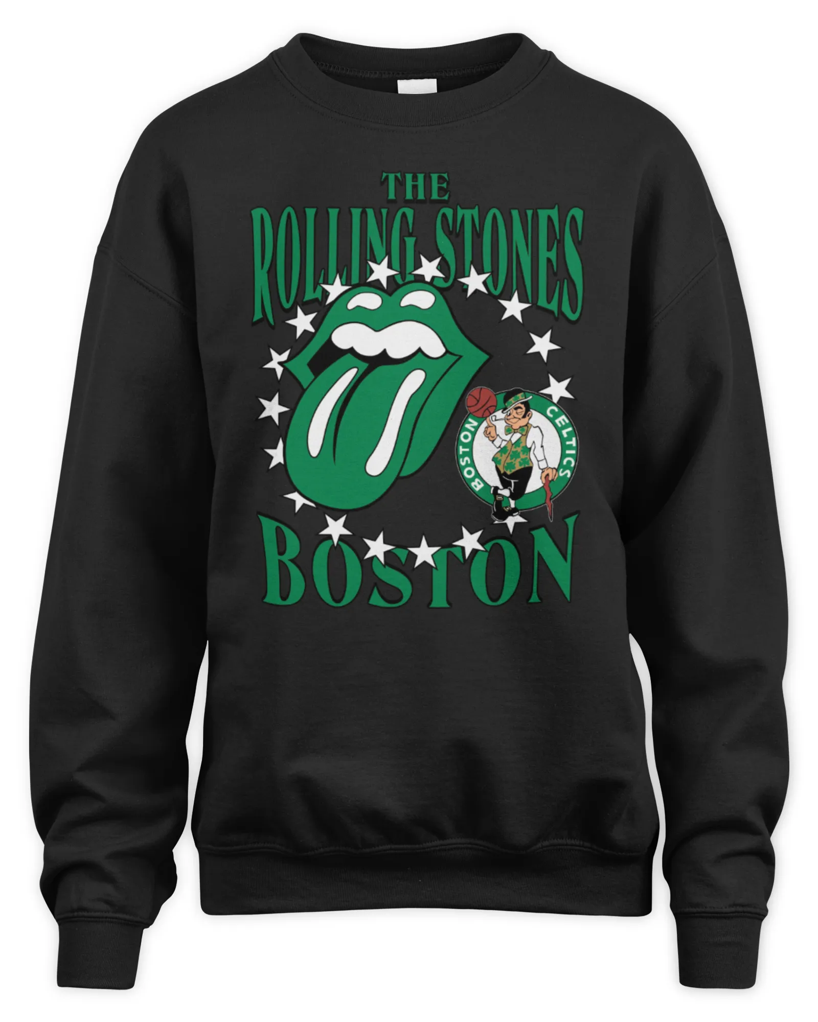 Sweatshirt Celtics x The Rolling Stones Merch Gray, Premium Sweaer