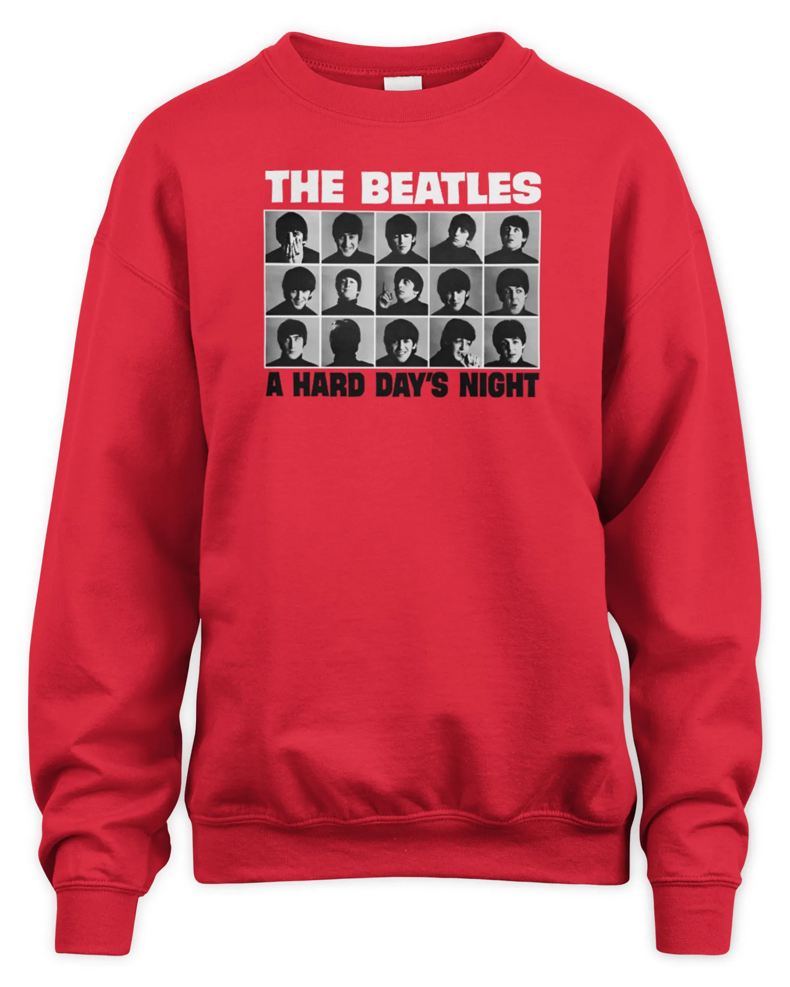 Sweatshirt The Beatles Merch A Hard Day's Night Album Cover Red, Premium Sweaer