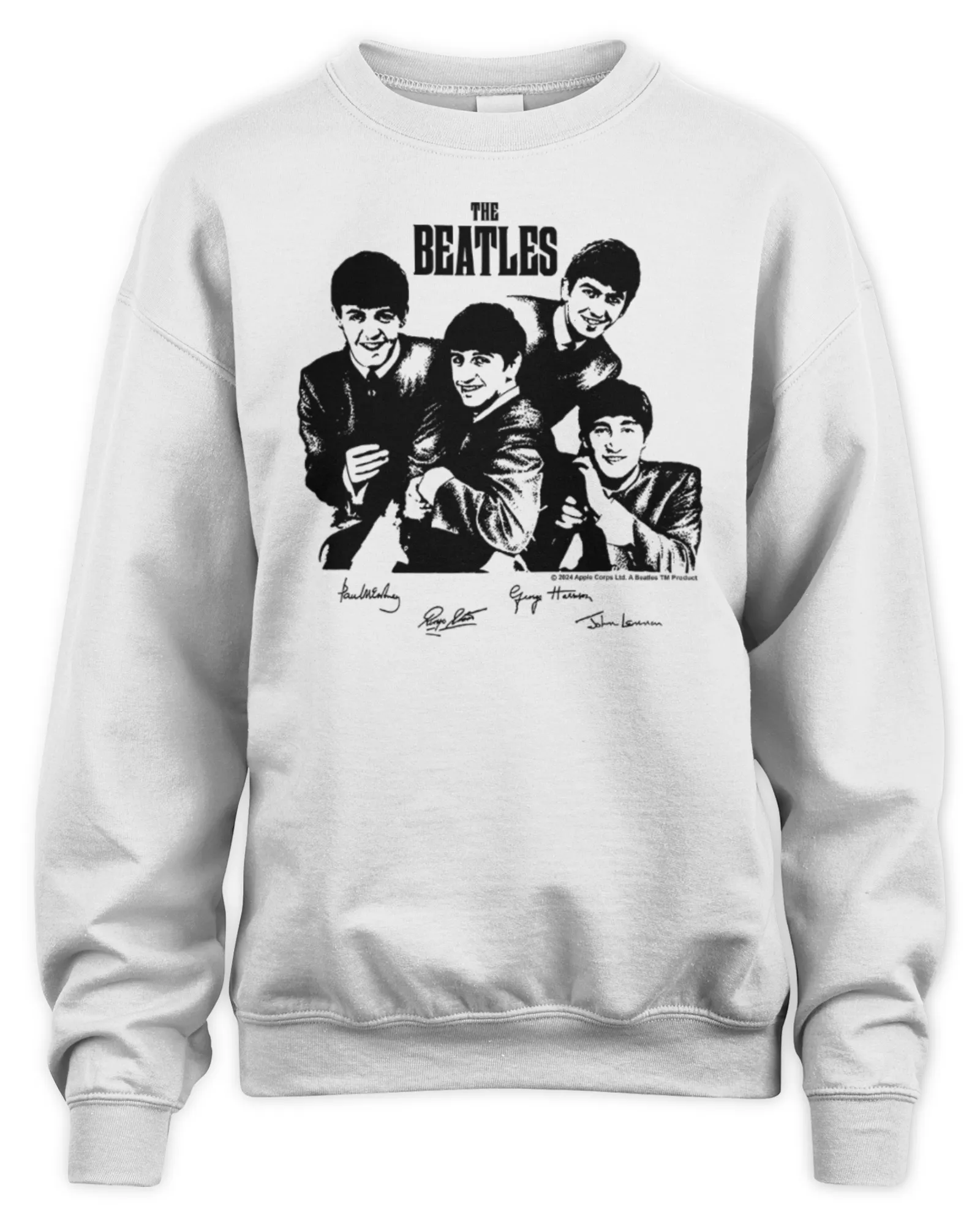 Sweatshirt The Beatles Merch The Beatles Photo White, Premium Sweaer